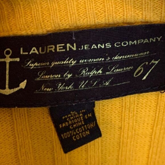 Lauren Jeans Company Ribbed V Neck Long Sleeve Sweater - Picture 7 of 8